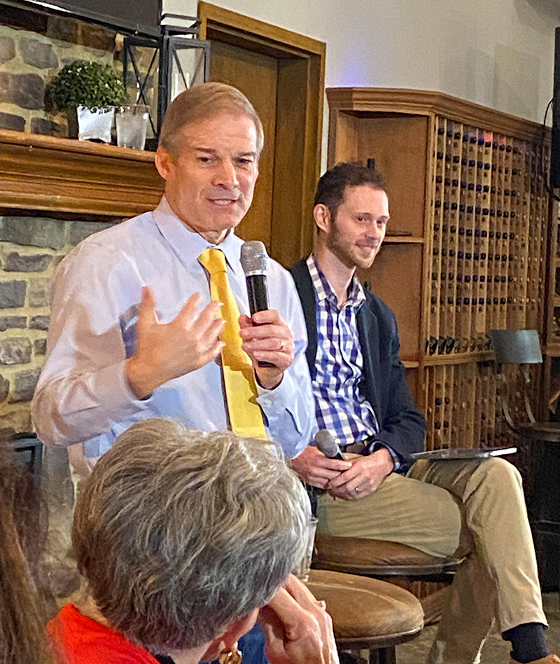 U.S. Congressman Jim Jordan speaking with Candidate Daniel Kalmbach for State Representative